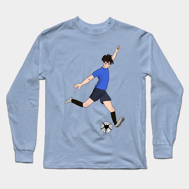 Soccer/Football Player Long Sleeve T-Shirt by Usagicollection